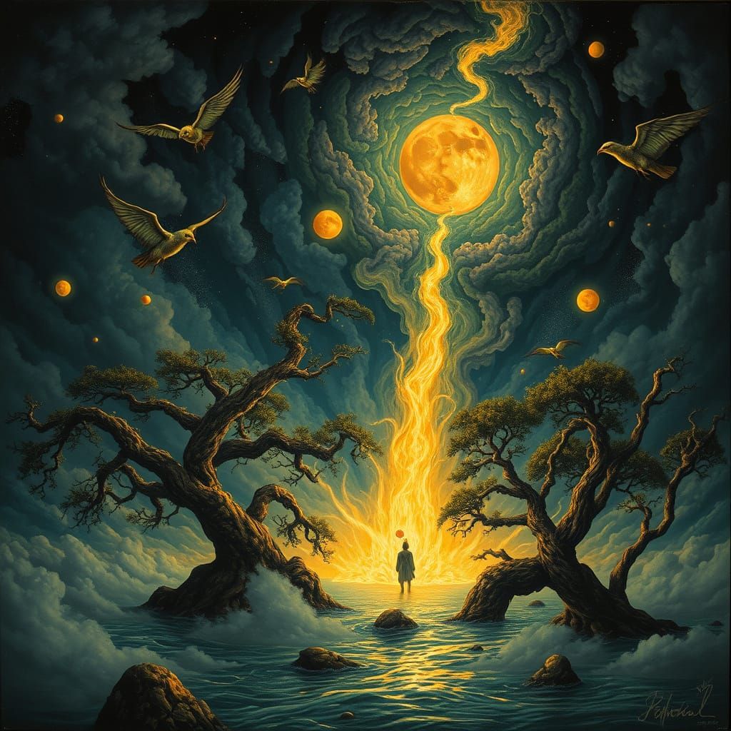 Fantastical Tempest in Dreamlike Landscape