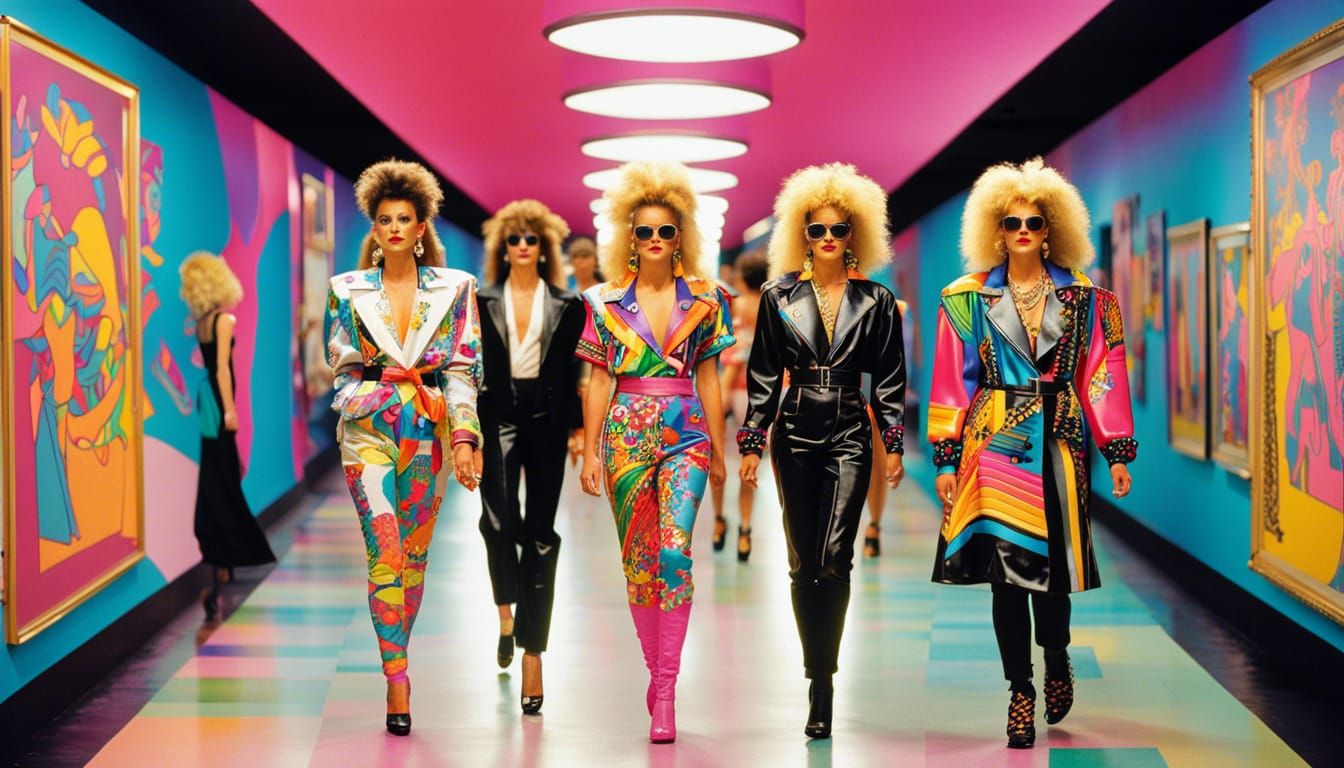 80s Fashion Models in a Fashion Museum