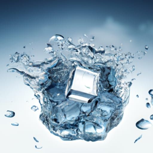 Frozen Water Cube Splash: Digital Matte Painting