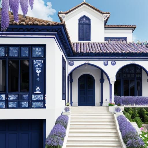 Elegant Villa with Chinoiserie Details and Floral Garden