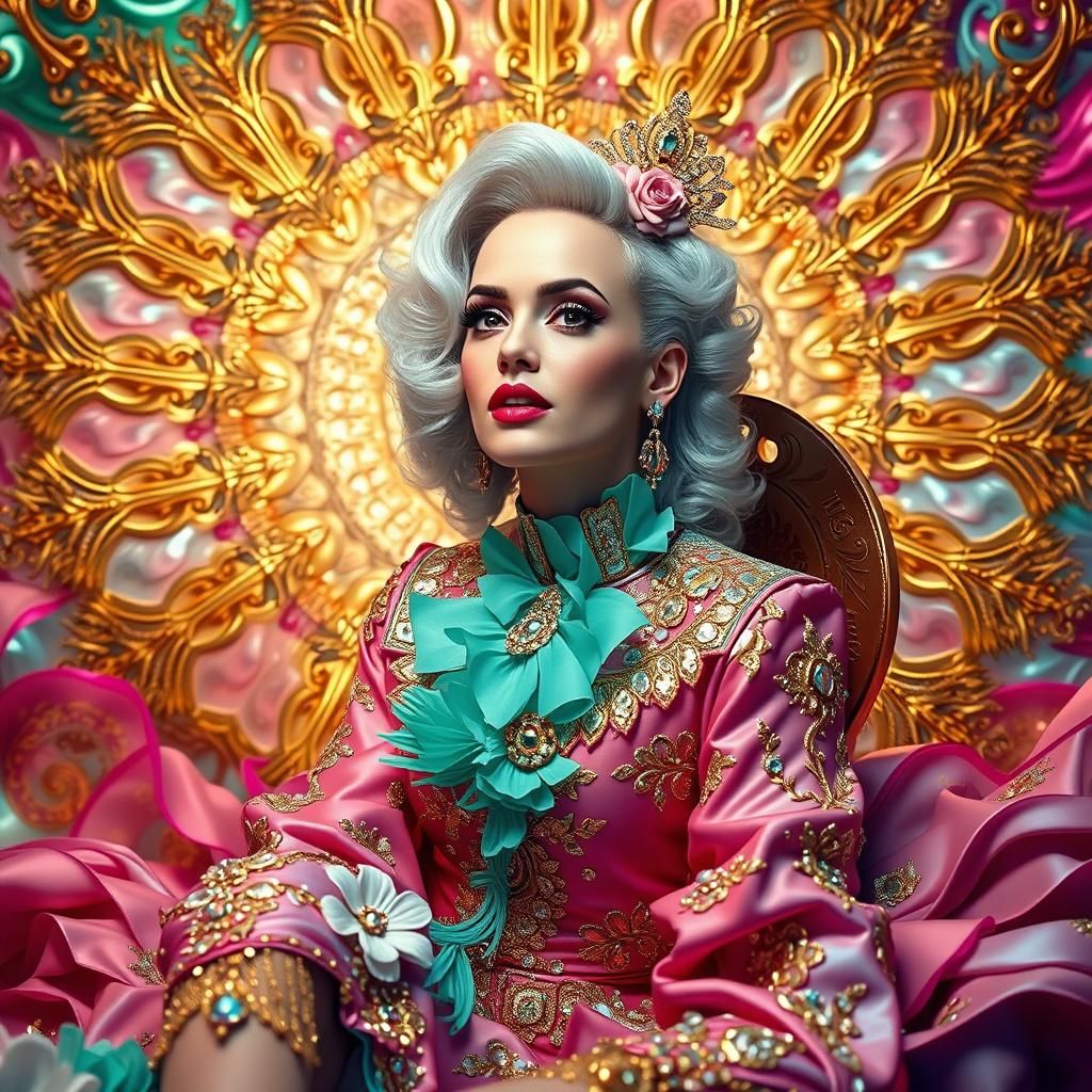 Katy Perry Portrait in Abstract Opulence, Digital Art