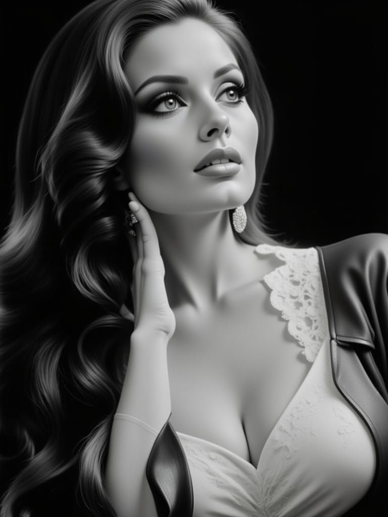 Brunette in Chiaroscuro Style, Rembrandt Lighting