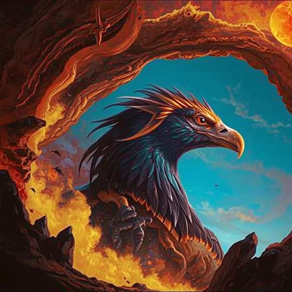 Phoenix Rising: Desert Landscape in Surreal Style