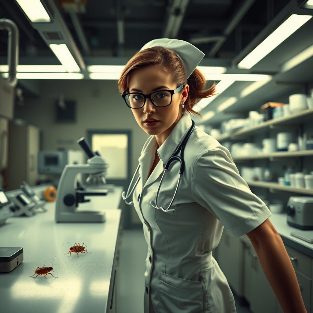Nurse's Cockroach Nightmare: A Biomechanical Surrealist Visi...