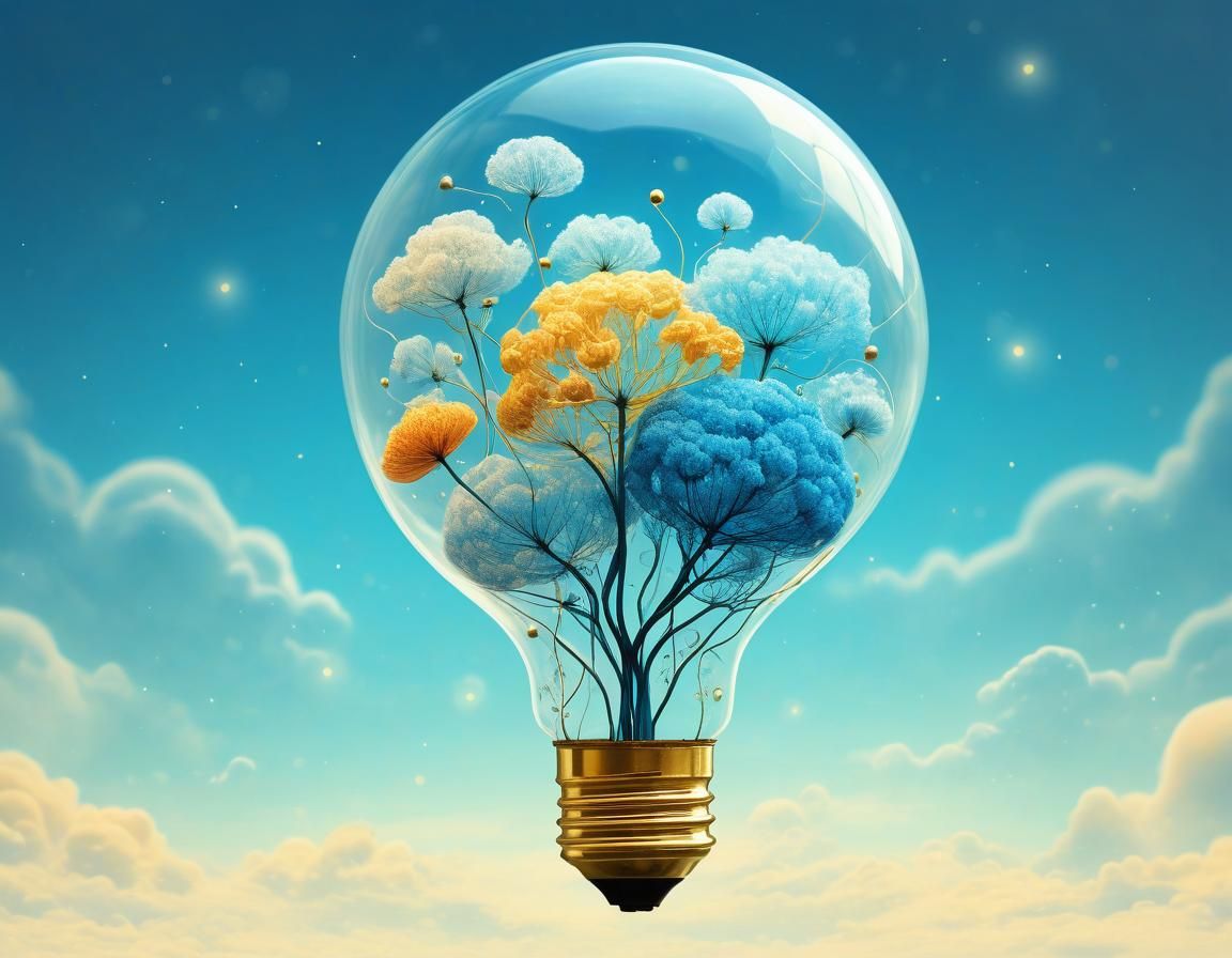 Ethereal Balloon Bulb in Retro Psychedelic Style