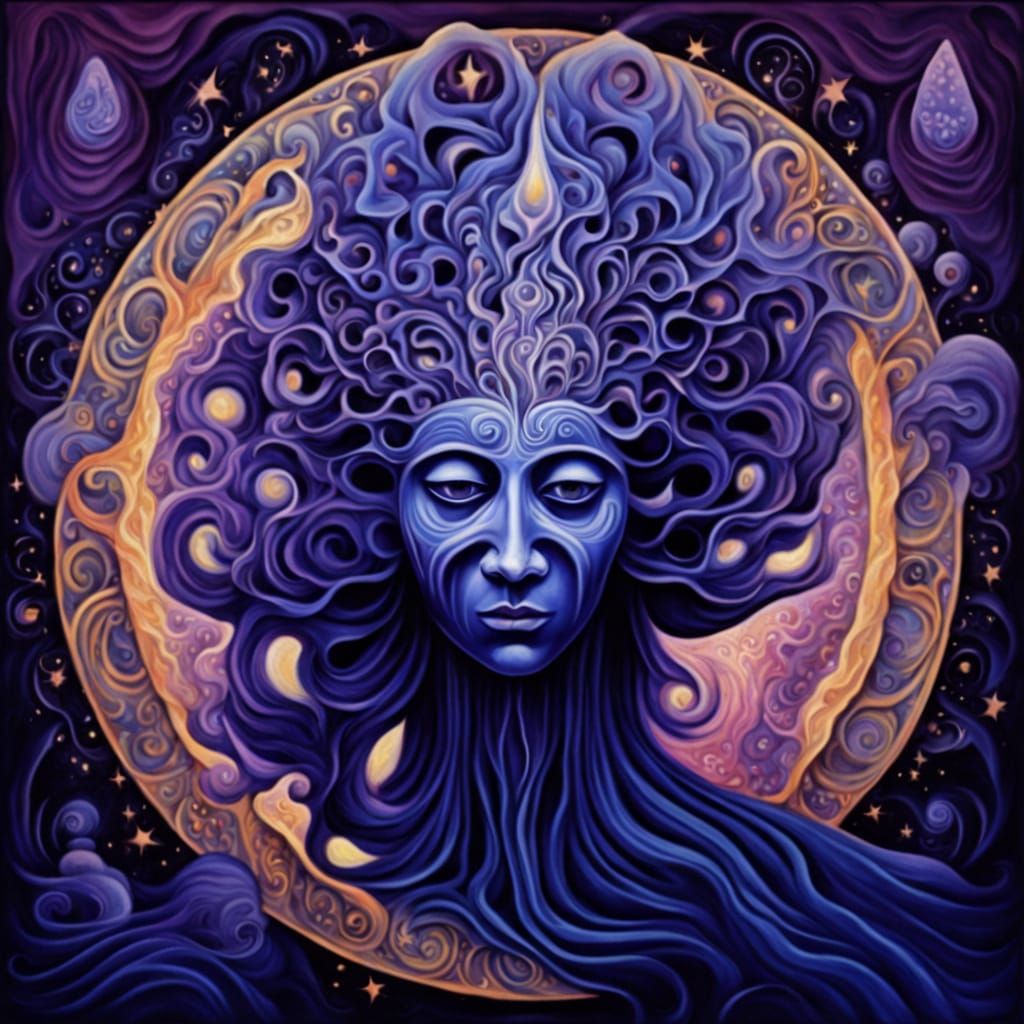 Ethereal Nebula Figure in Cosmic Void