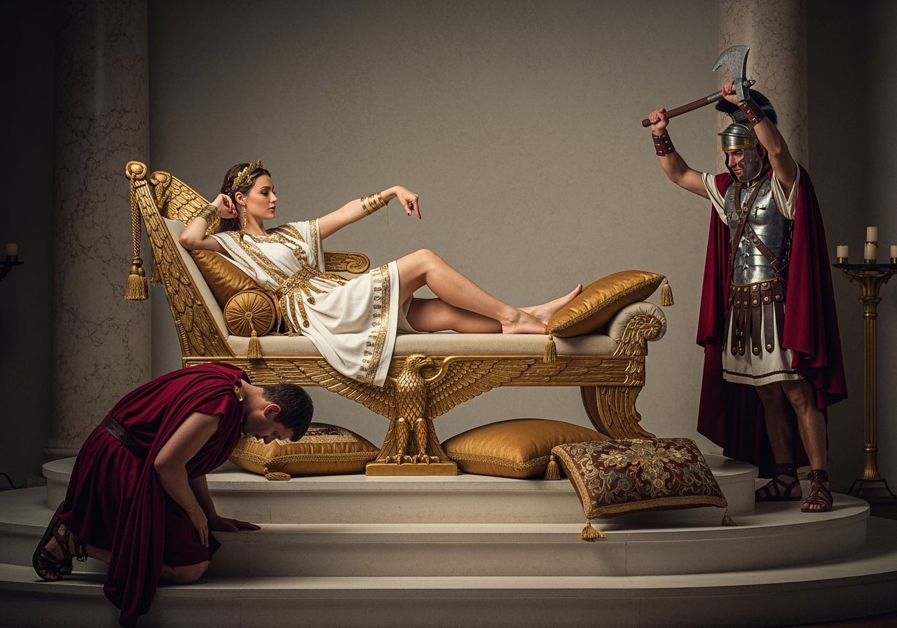 Roman Empress Lounging on Eagle Chaise Longue