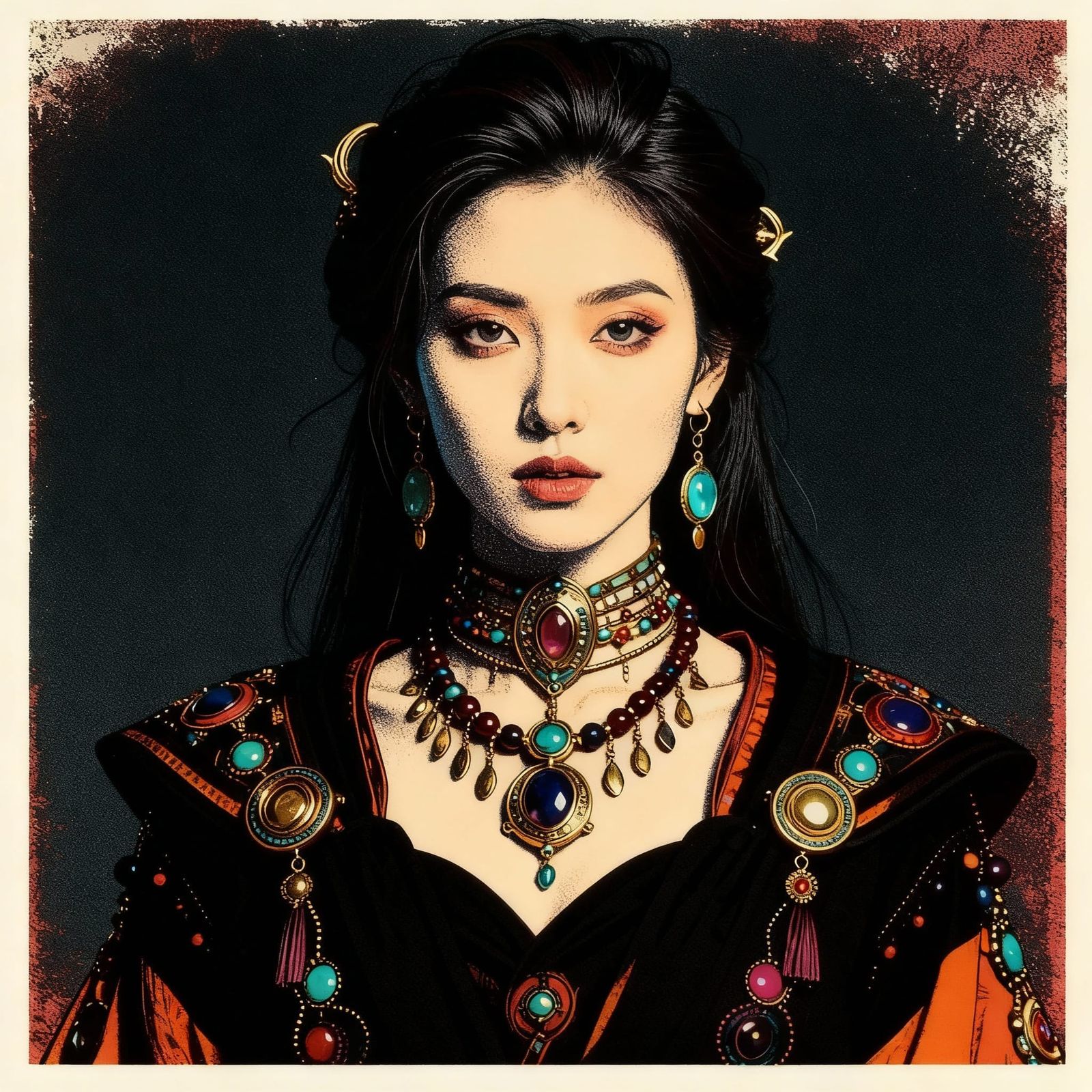 Split Toned Dress in Solarized Film Negative Style