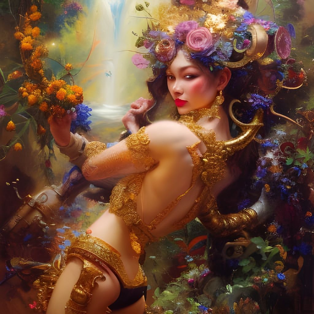 Futuristic Bali: Robots and Technology in Oil Painting