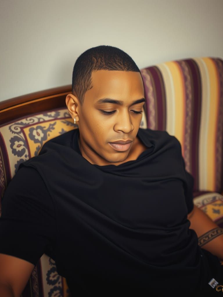 Photorealistic Portrait of Relaxed Young Man