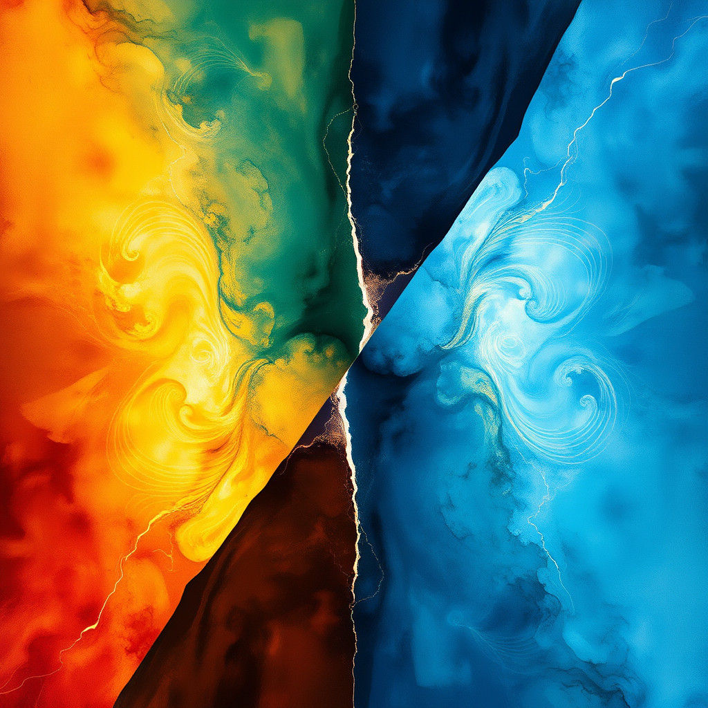 Majestic Diagonal Zig-Zag in Digital Painting Style