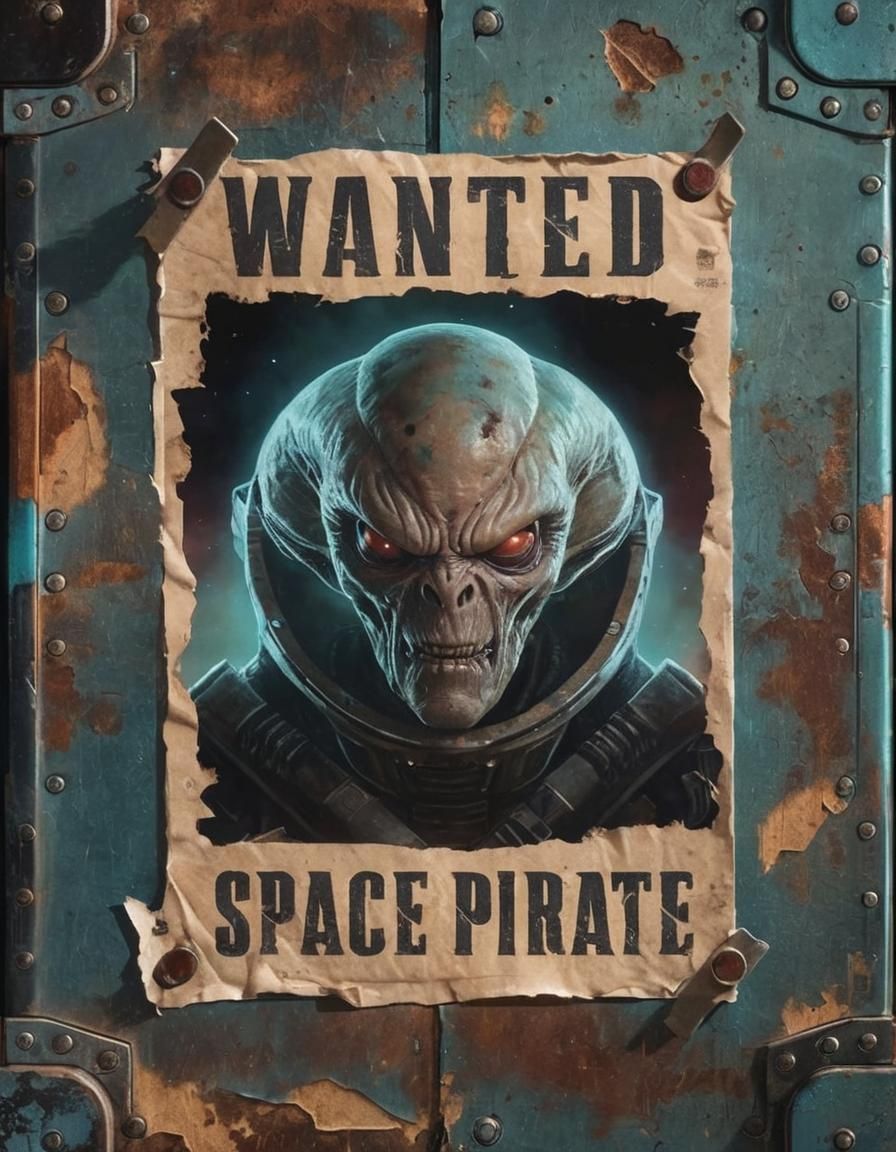 A gritty and weathered paper poster featuring the menacing f...