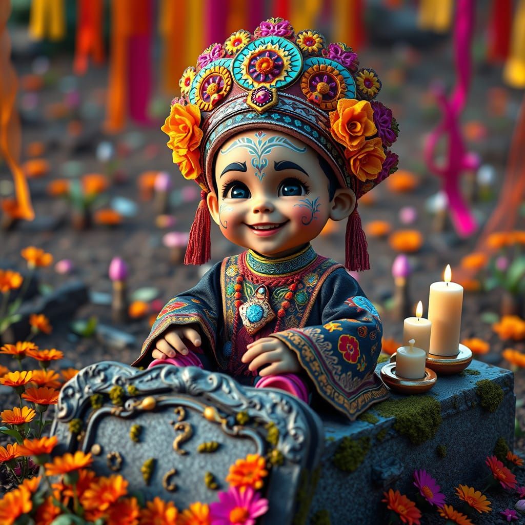 A captivating 3D rendering of a young Bokho from the Day of ...