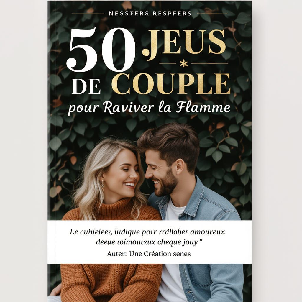50 Couple Games Ebook Cover in Chic Romantic Style
