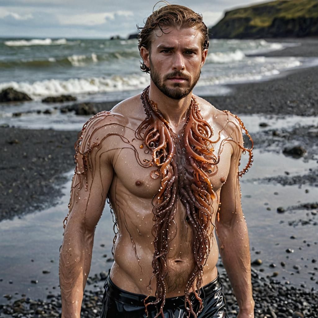 Surreal Jellyfish Creature on Icelandic Beach