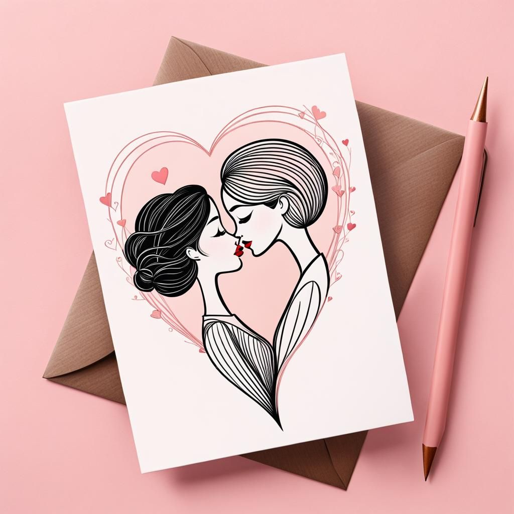 Elegant Doodle Sketch of Falling in Love