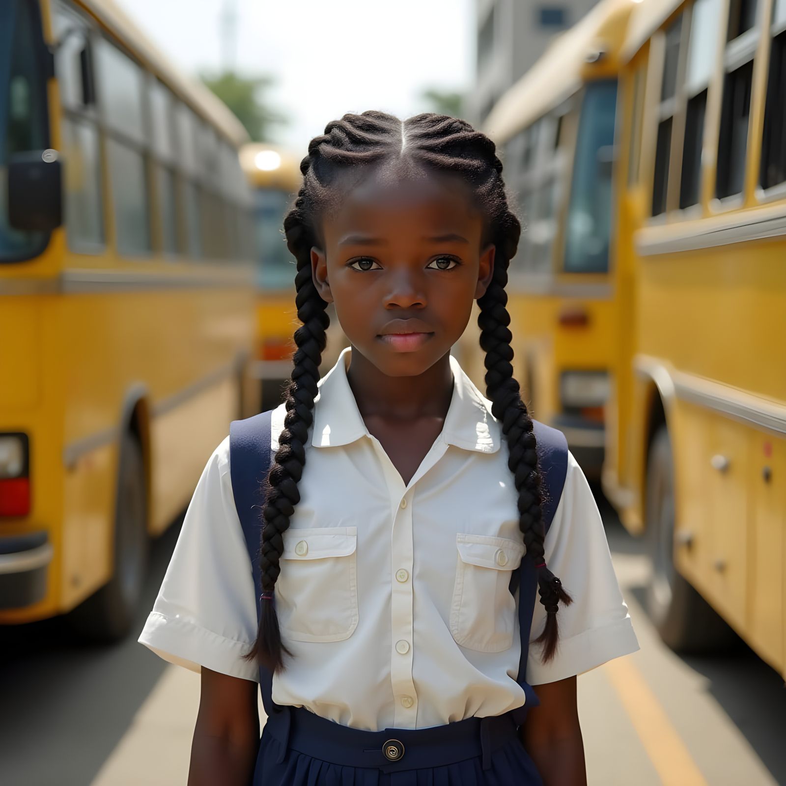 Nigerian Teenage Girl in Lagos Street Scene