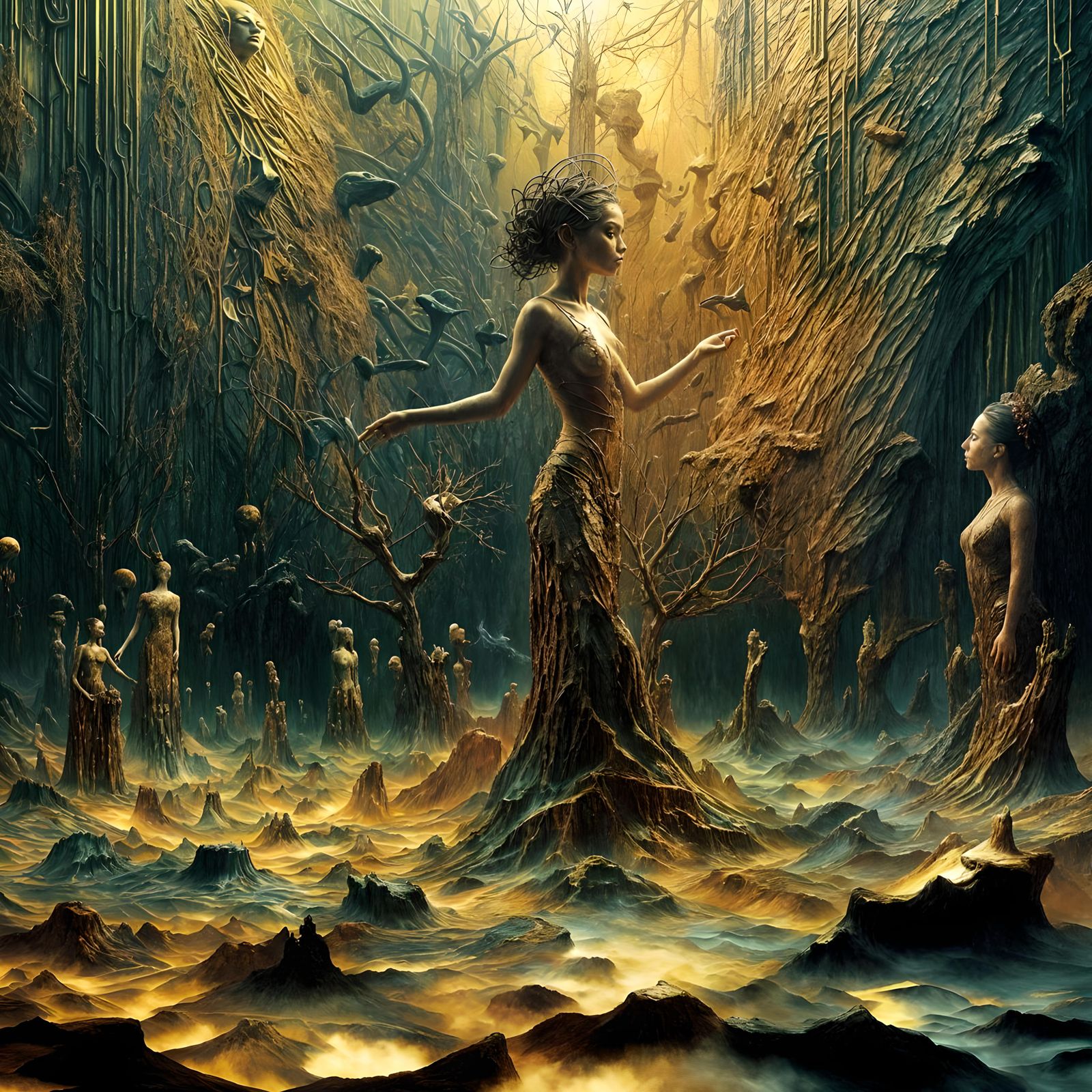 Taniene emerging from Mother Nature.