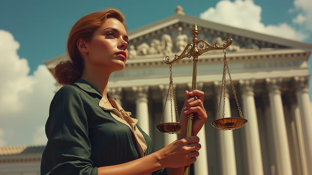 Lady Justice with Scales in Whelan, Mead, and van Baarle Sty...