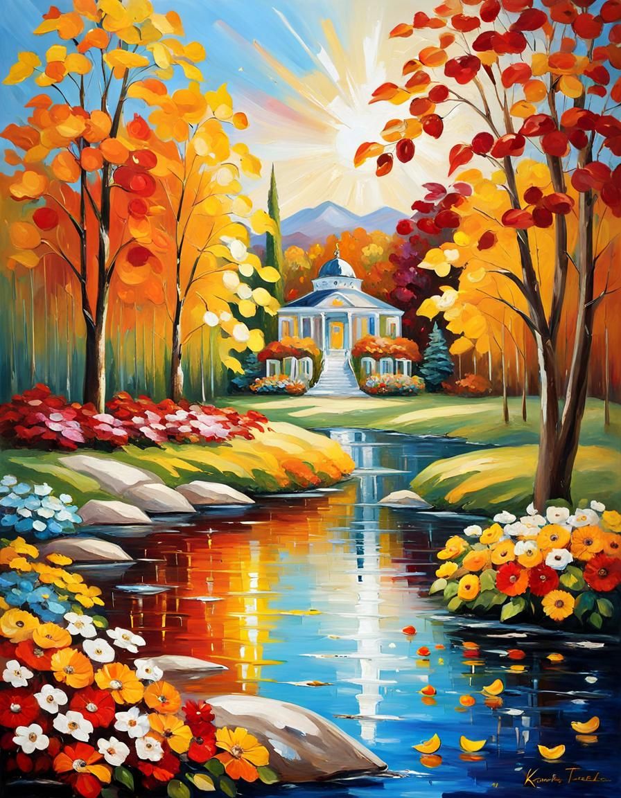 Autumn Flowers in Impasto