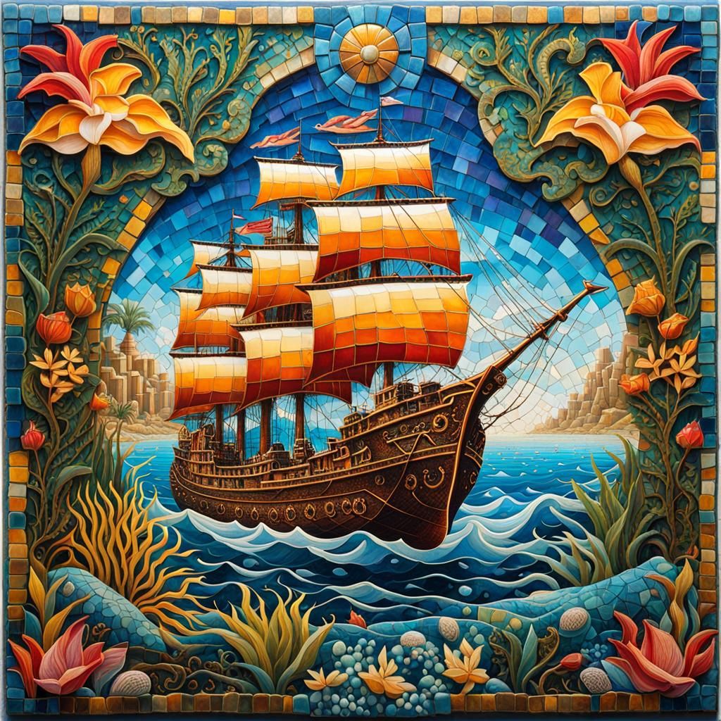 Jolly Roger Mosaic Art