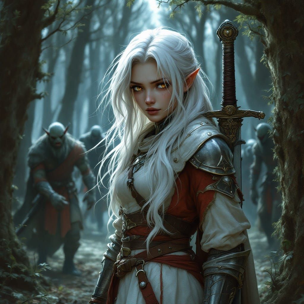 Knight Ambush: Orcs in an Enchanted Forest