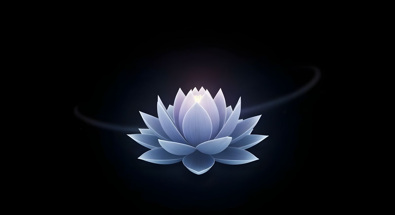 Serene Inner Peace Abstracted on Black Background