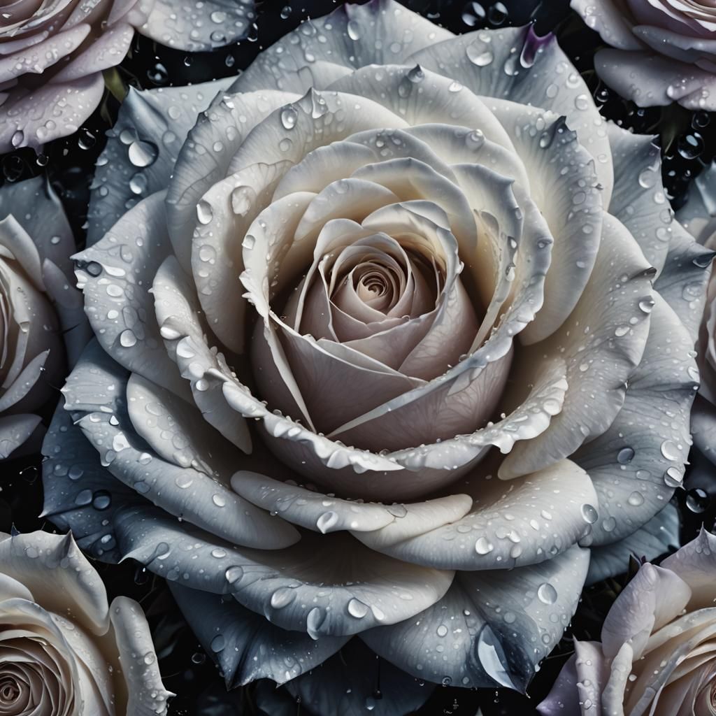 White Rose Amidst Black: Fantasy Concept Art