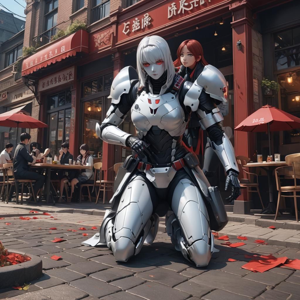 Rubberwoman and Crusader Ghost: 3D Anime Art