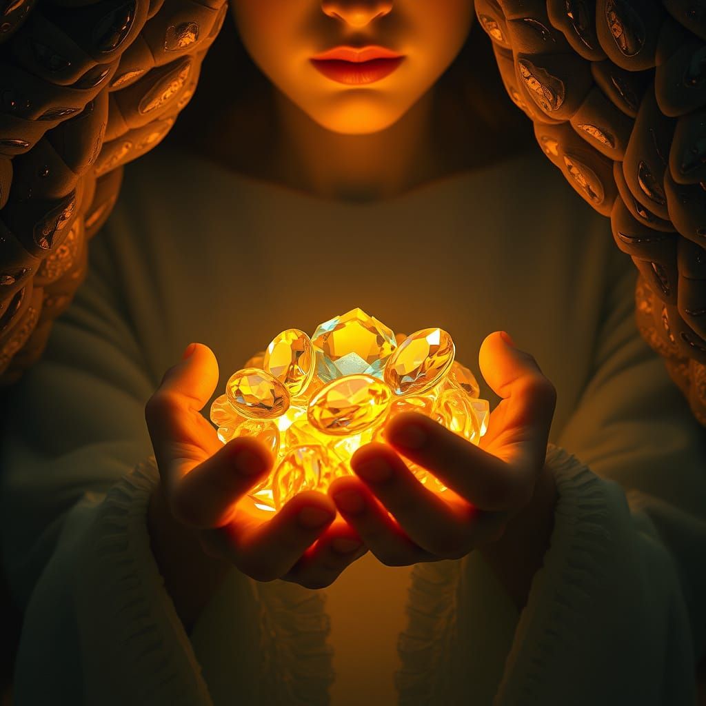 Gems in Golden Hues, Art Nouveau Dreamscapes