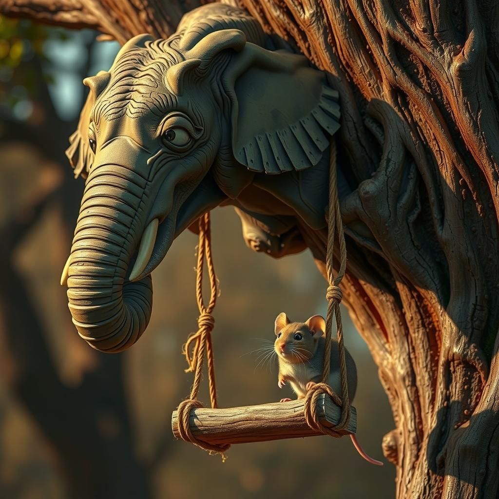 Elephant and Mouse in Baroque Nightmare Style