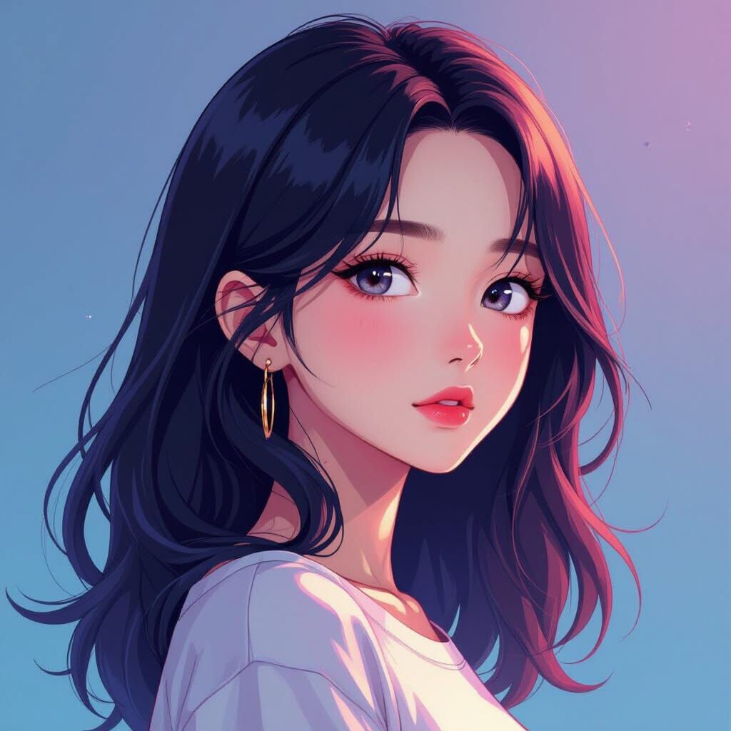 Korean Girl Manga Art in Studio Trigger Style