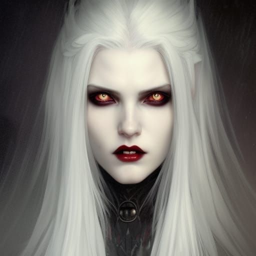 Gothic Female Vampire Portrait in Art Nouveau Style