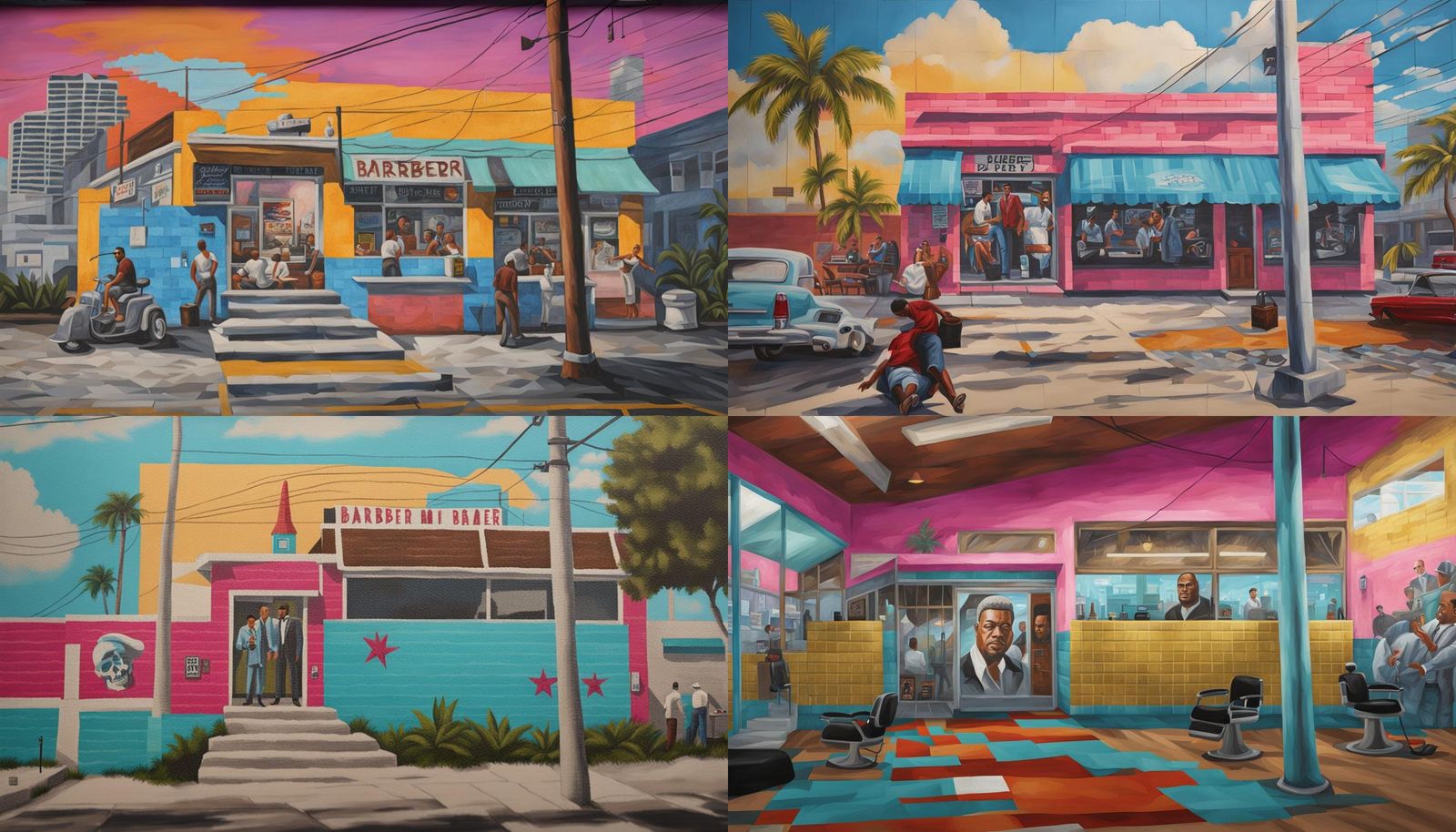 Vice City Barber Shop Mural