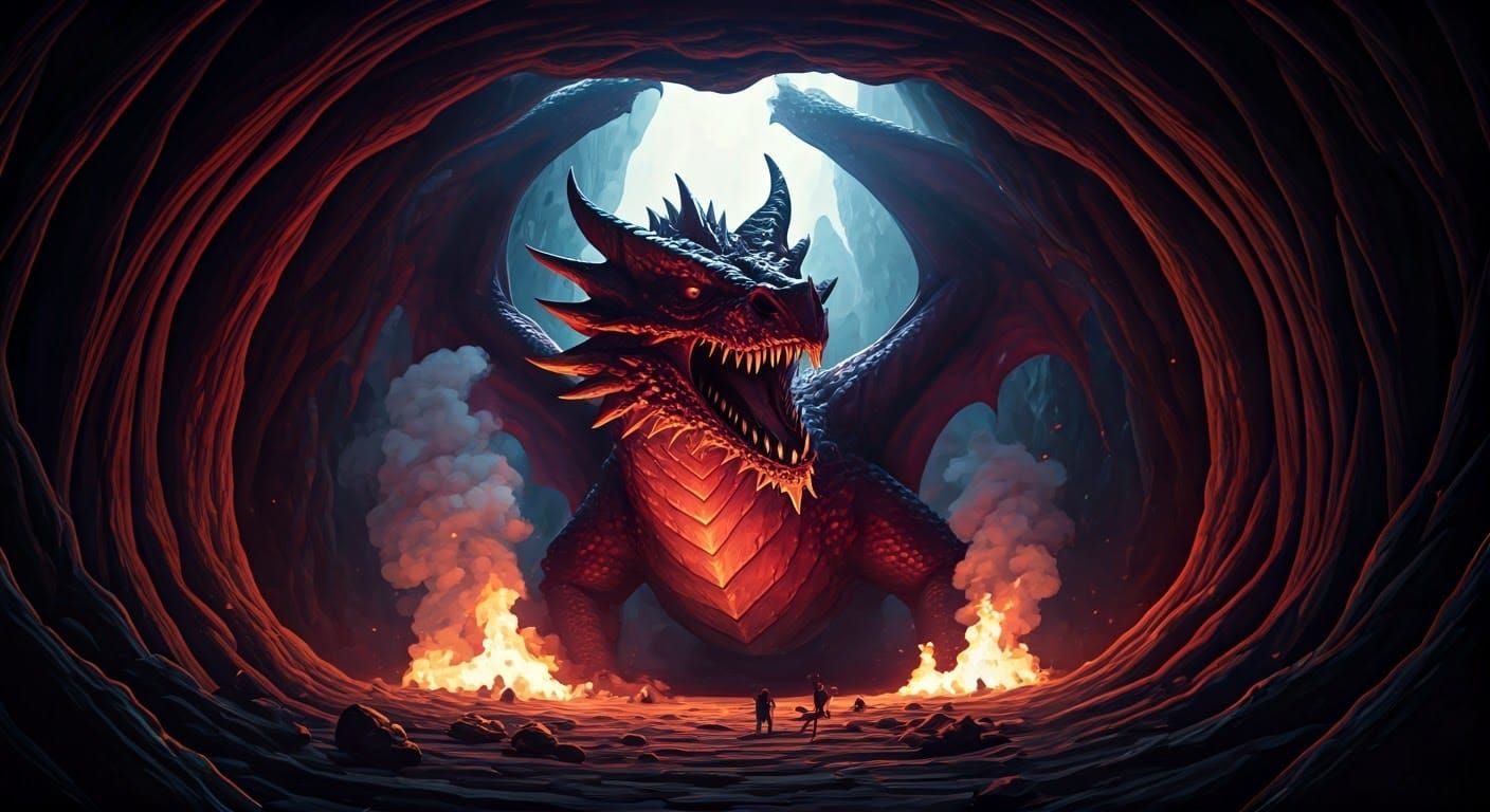 Magenta Dragon Emerges: Hyperrealistic Fantasy Art