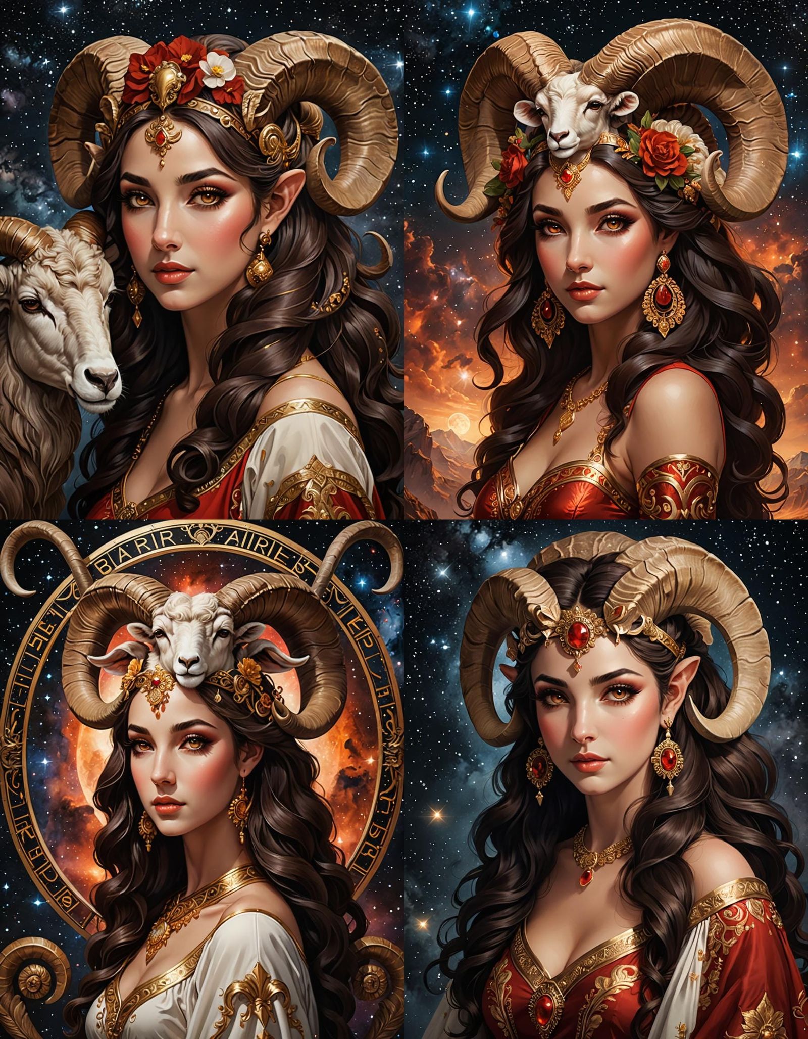 Aries Woman Digital Art Portrait