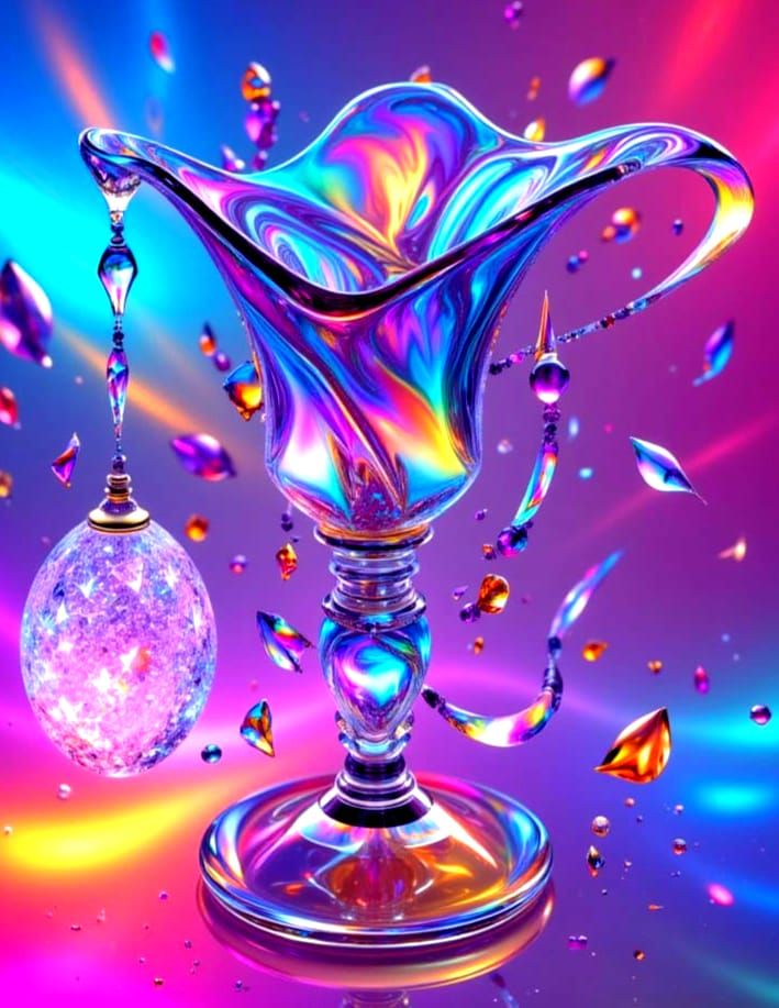 Stunning Iridescent Blown Glass Art