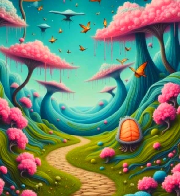 <lora:Moonchild:1.0> <lora:Cute Pop Surreal:1.0> <lora:Morkaiverse:1.0> <lora:Surreal Horizons:1.0>