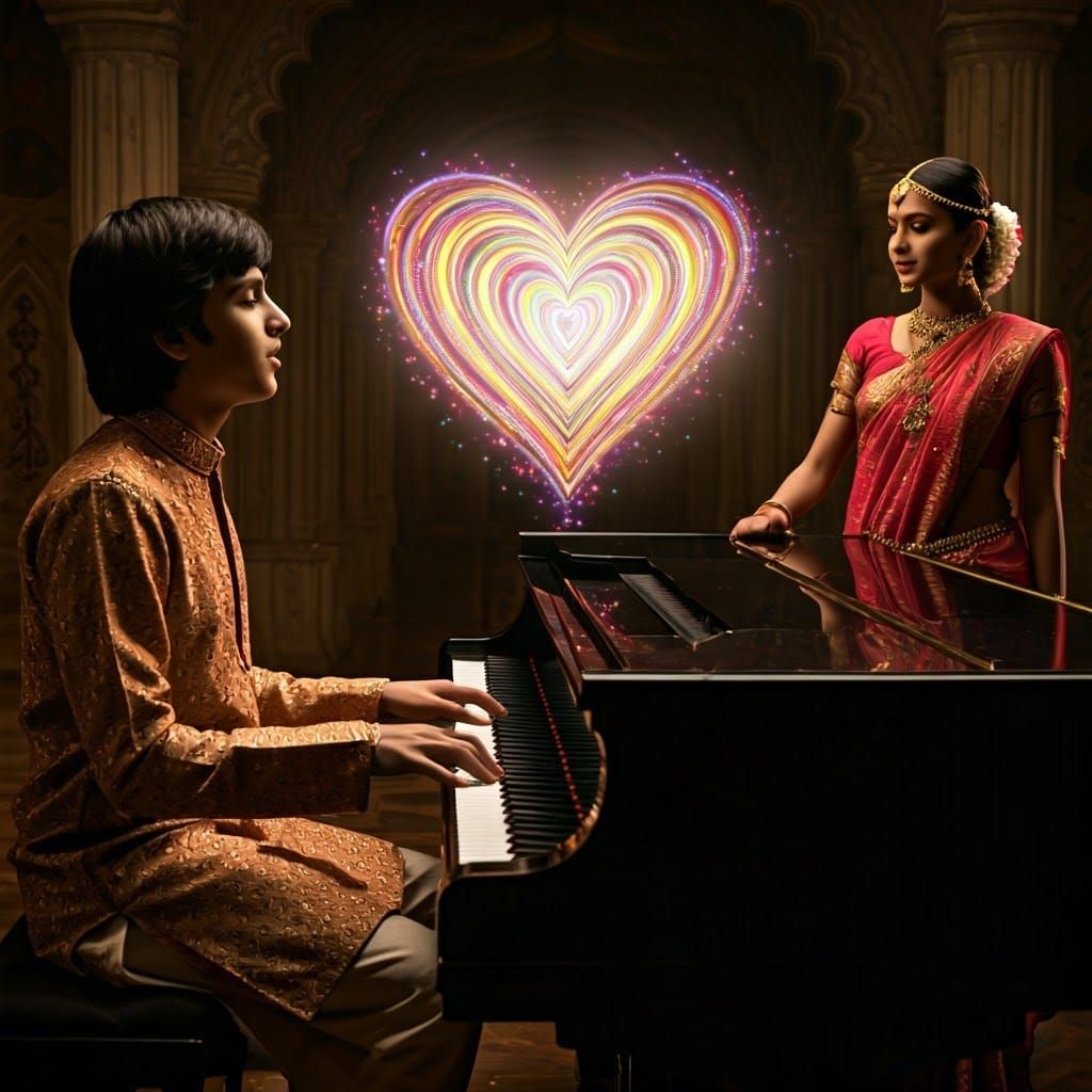 Romantic Indian Proposal in Bollywood Film Style