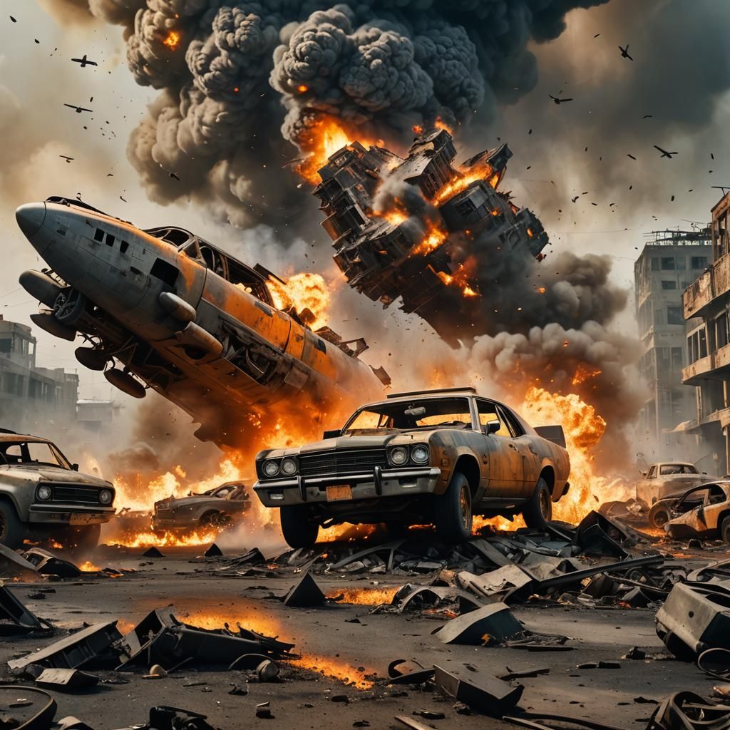 Apocalyptic Car Crash with Nuclear Explosion: Film Still