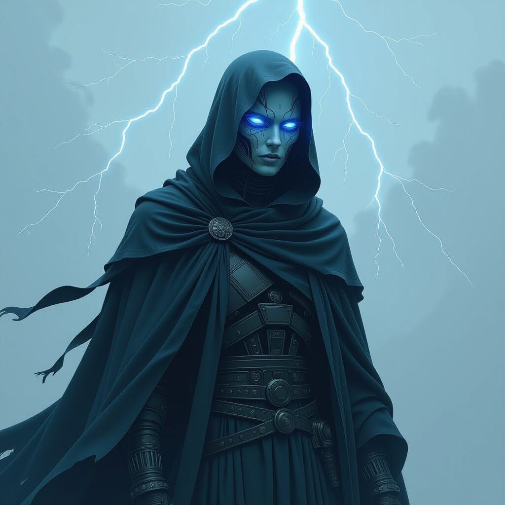 Storm God Figure with Biomechanical Details