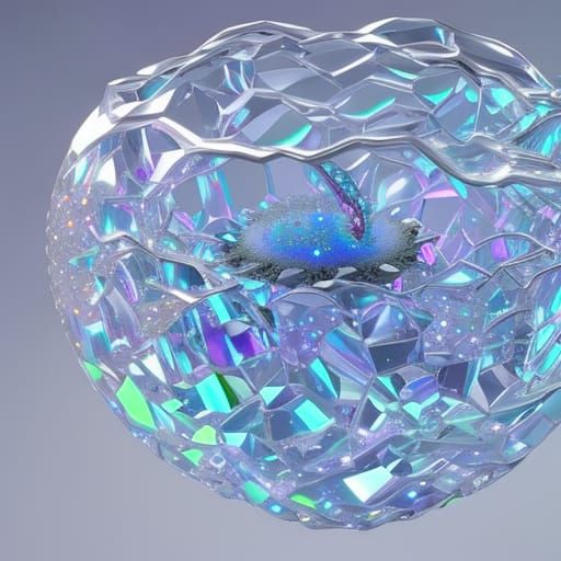 Apple Figurine with Cloud Hurricane, Art Nouveau Style