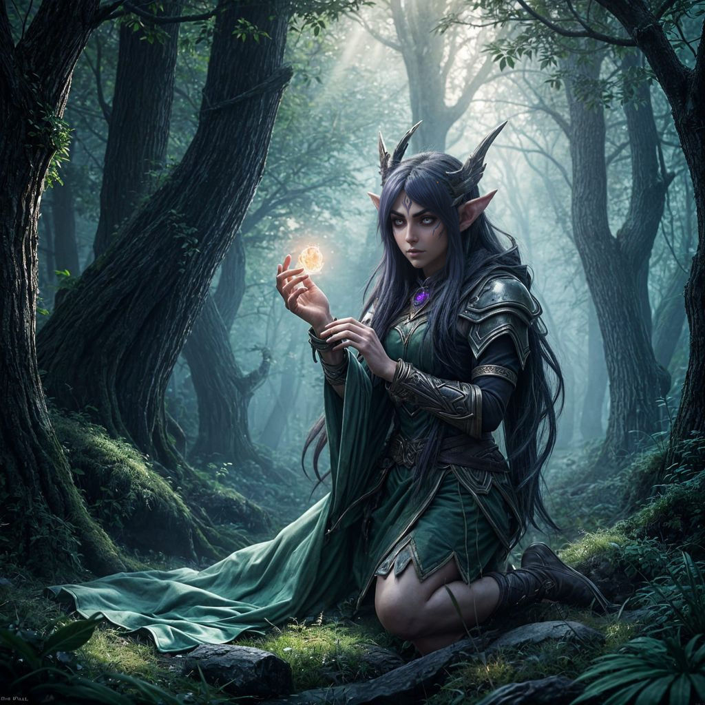 Night Elf Mage Weaves Powerful Healing Magic