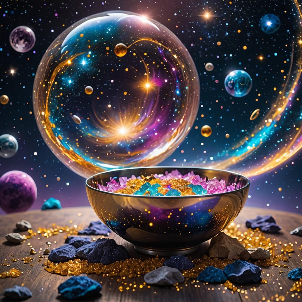 Cosmic Bowl: Holographic Universe Illustration