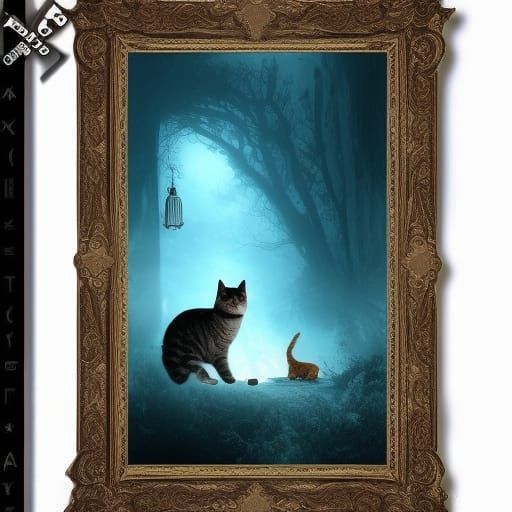 Cinematic Cat in Box Digital Matte Painting