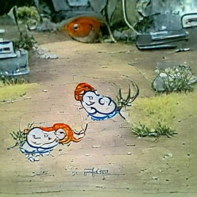 Fred and Wilma Flintstone: A Classic Cartoon Scene