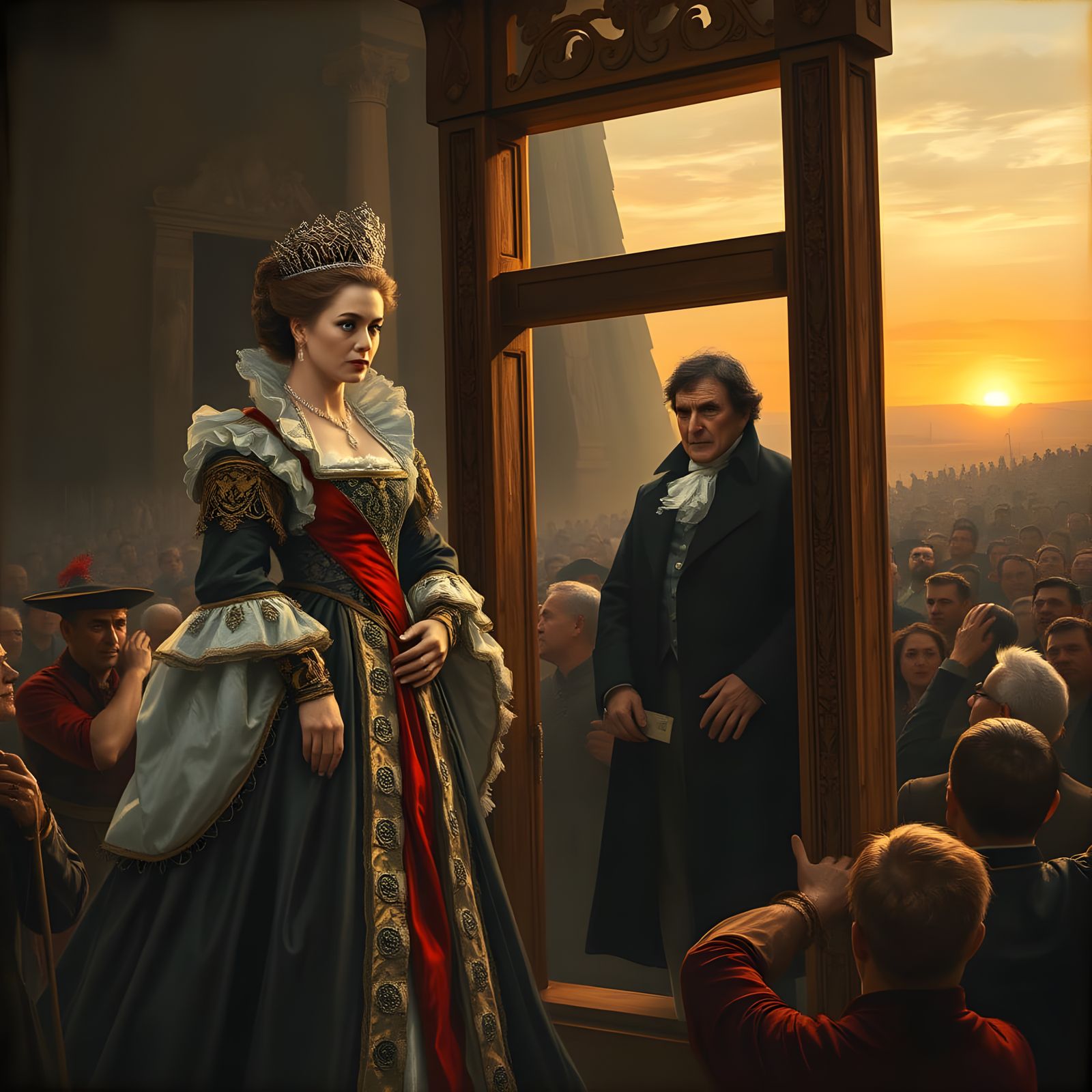 The Queen's Justice: A Dramatic Beheading in the Dawn Light