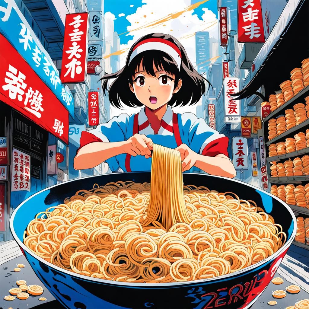 Japanese Girl with a Ramen 🍜 noodles