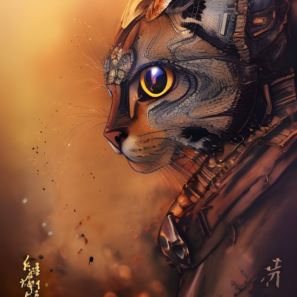 Armored cat portrait 6