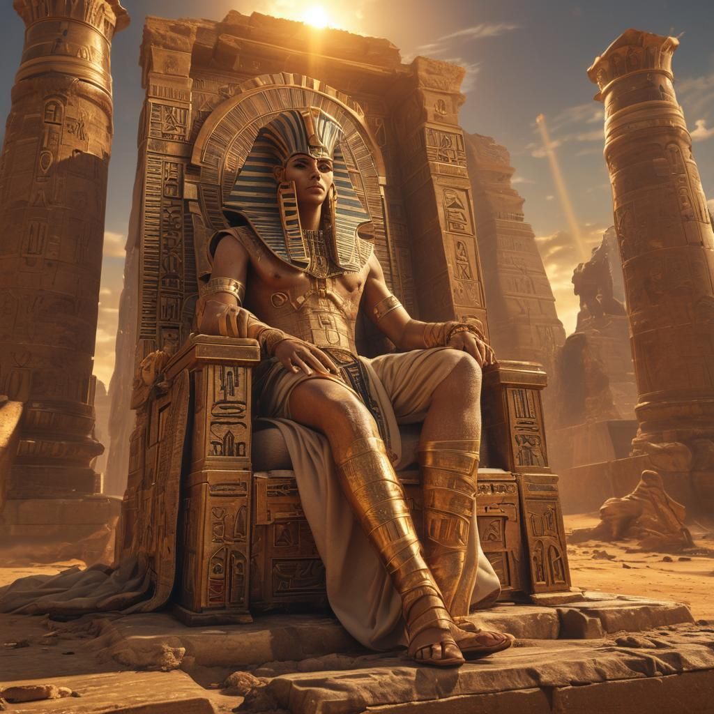 Egyptian Pharaoh Ruling a Post-Apocalyptic Fantasy Land in V...